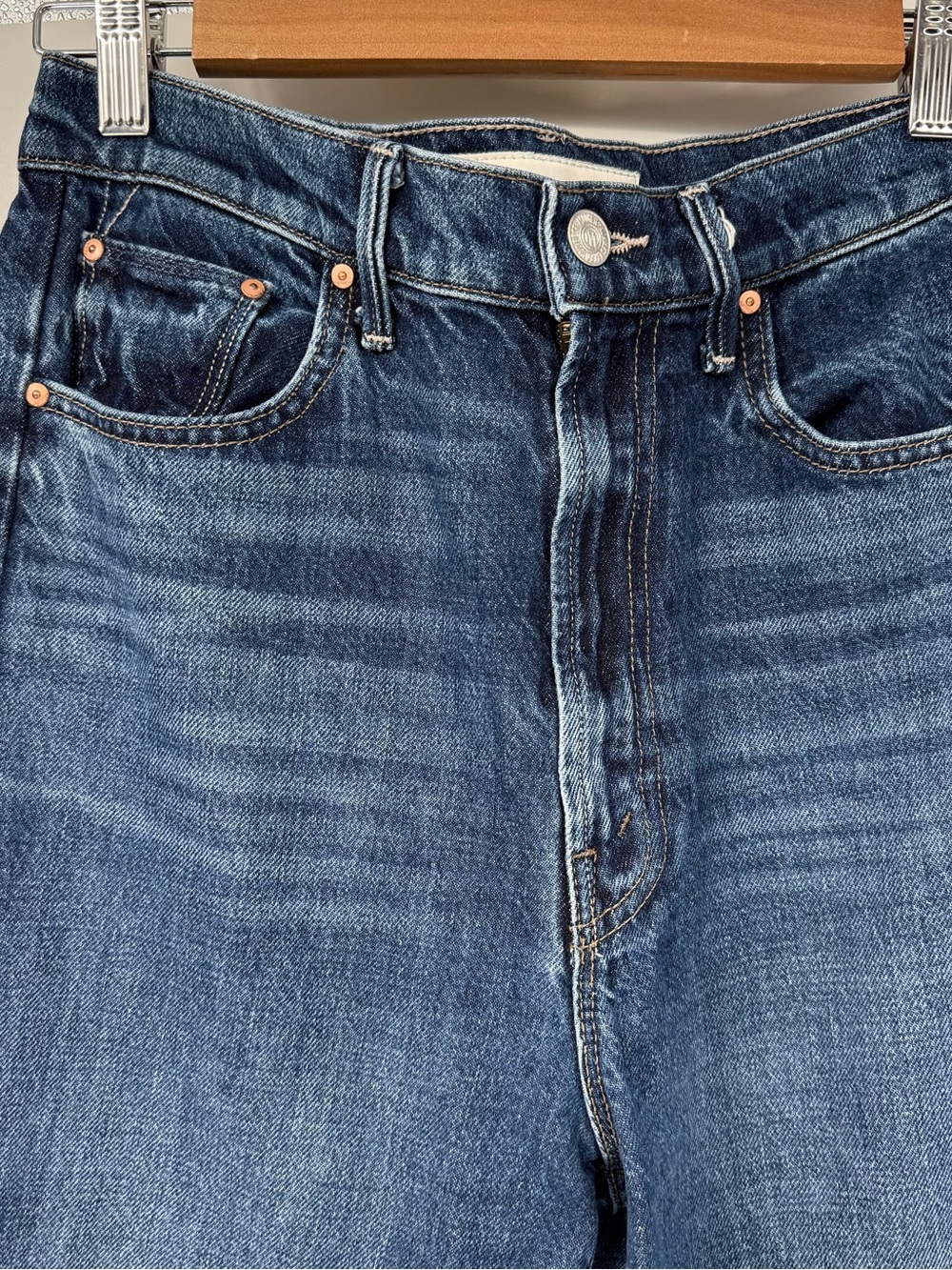 MOTHER The Half Pipe High Rise Ankle Wide Leg Jeans Size 27 - Picture 3 of 10
